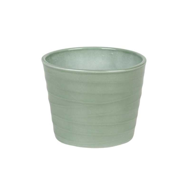 Wave kerámia kaspó fényes zsályazöld 12cm