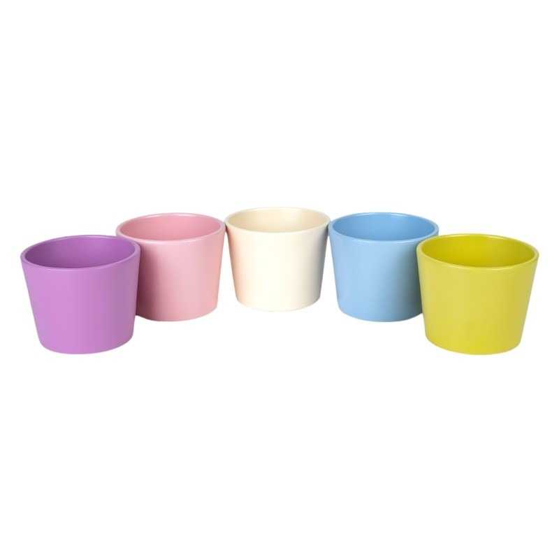 kerámia kaspó primula mix 11cm matt világos rózsaszín - matt világoskék-matt pasztelzöld - matt elefántcsont - matt levendula