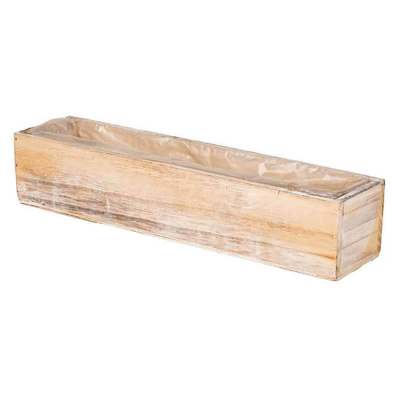 szögletes Aron fa tál antikolt krémszín 32x8x6,5cm