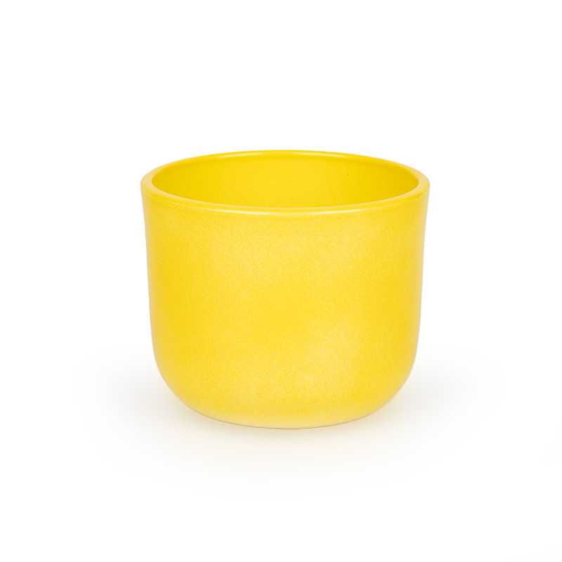 Ronan kerámia kaspó lakozott sárga 12cm
