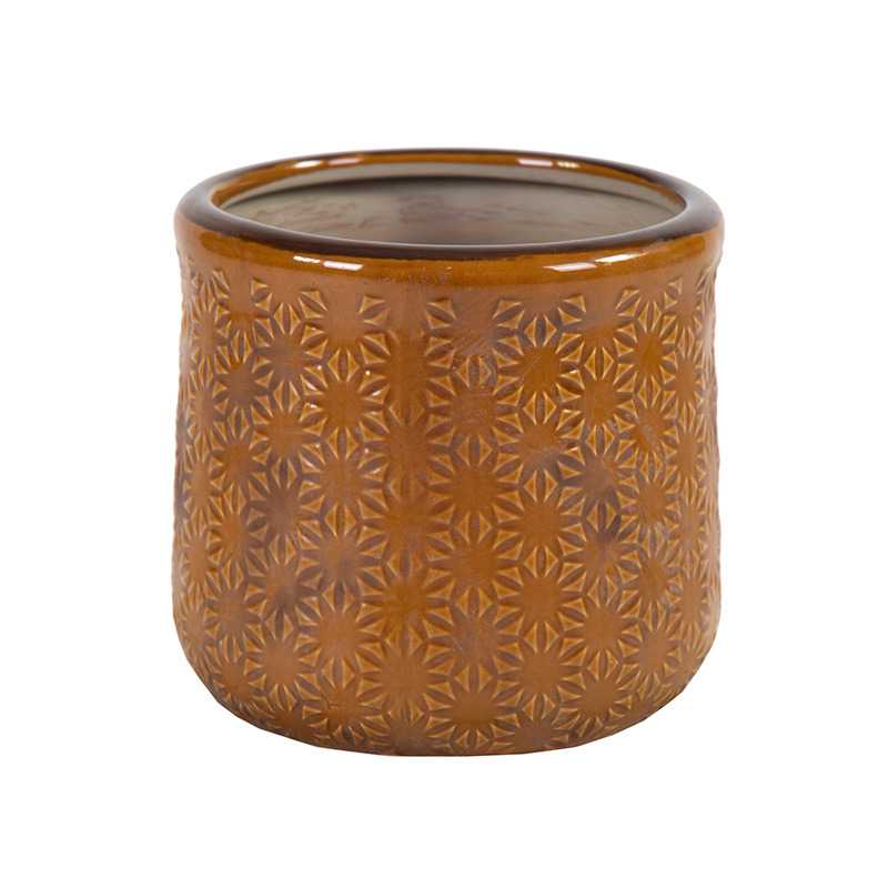 Sophia Cauldron kerámia kaspó mézbarna 8x7,5cm