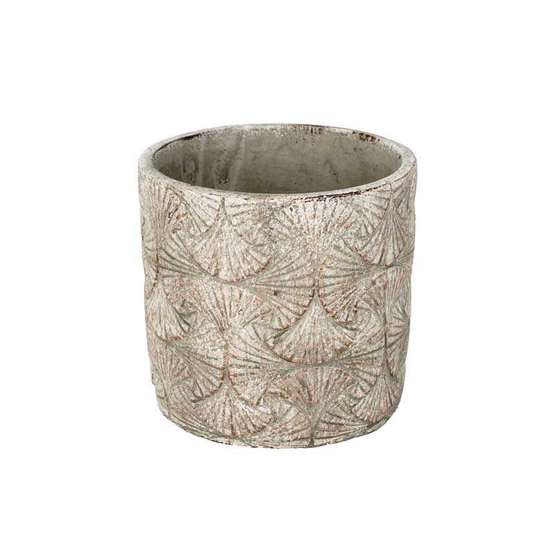 Ginko beton hengerkaspó szürke 11,4x9,8cm