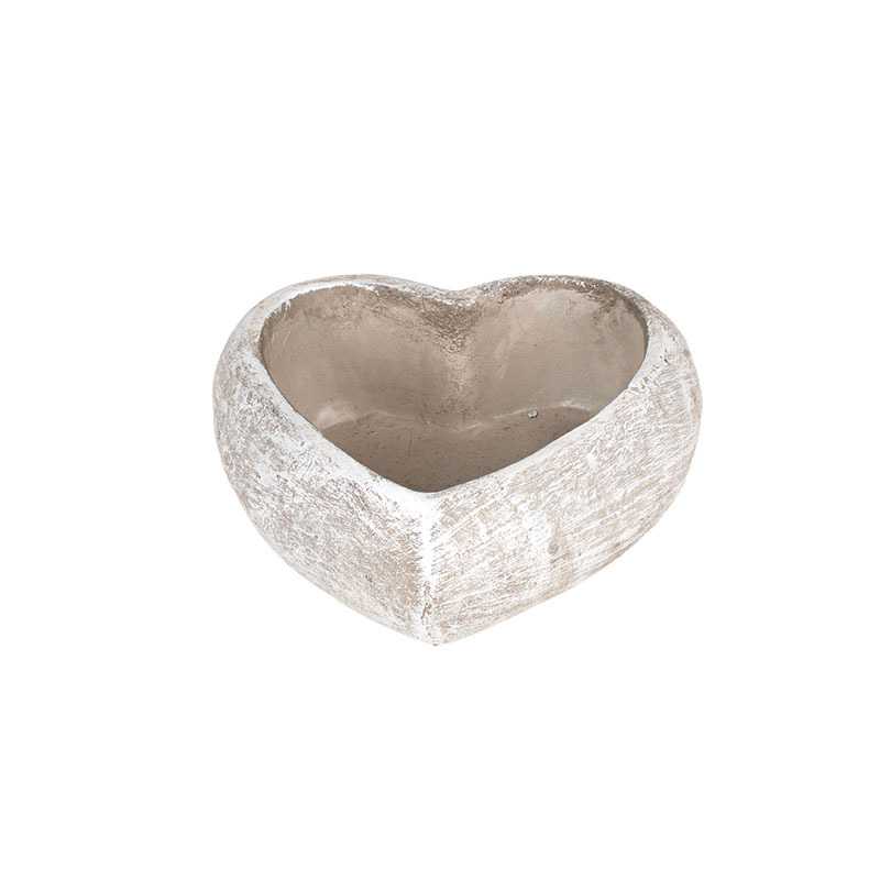 Darcy szív alakú cement tál antikolt szürke 12,5x12x4,5cm