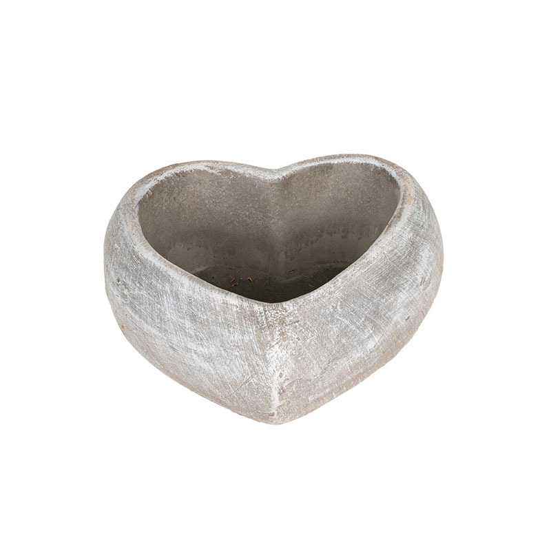 Darcy szív alakú cement tál antikolt szürke 16,5x16x7cm
