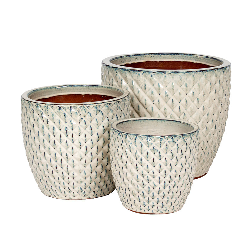 Sullivan Classic kerámia növénytartó szett krém 23,5x22-38x33,5cm S3