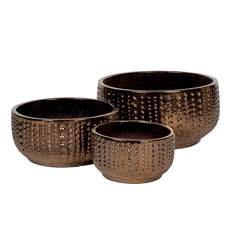 Sullivan Rita kerámia ültetőtál szett bronz 28,3x15,5-48x23,5cm S3