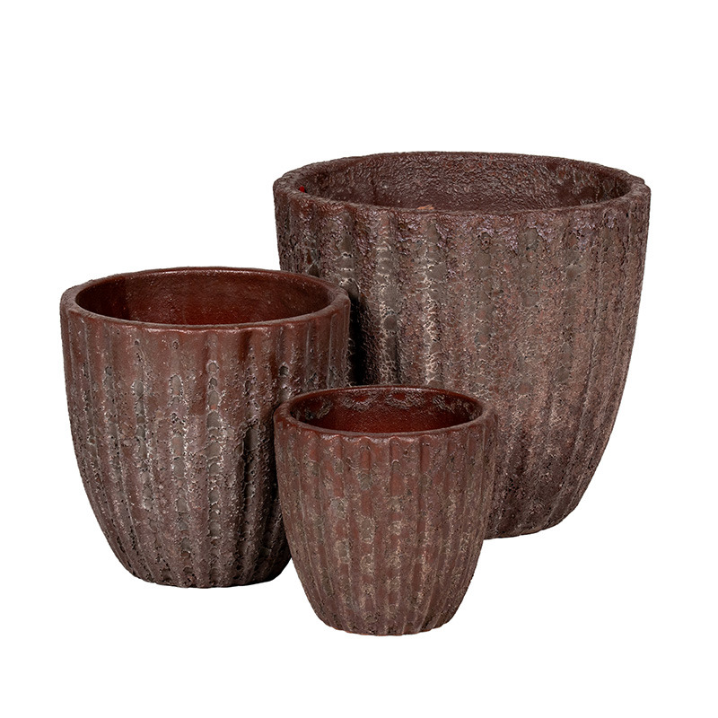 Henley Classic kerámia növénytartó szett savmaratott láva 20,5x19,5-36,5x34 S3