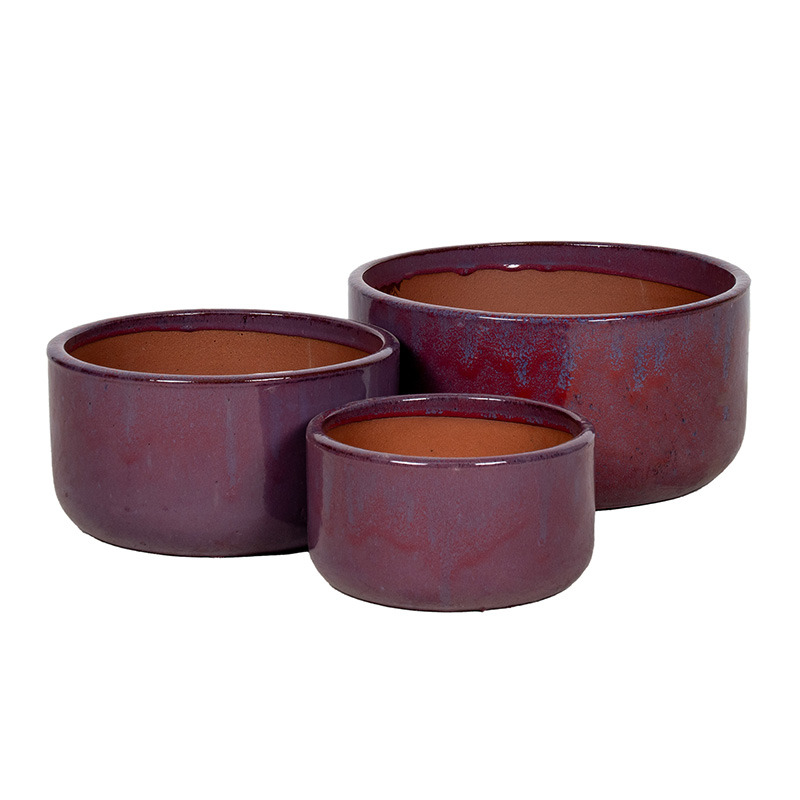 Briggs Cylinder kerámia ültetőtál szett burgundi 24,5x13,5-37x18,5cm S3