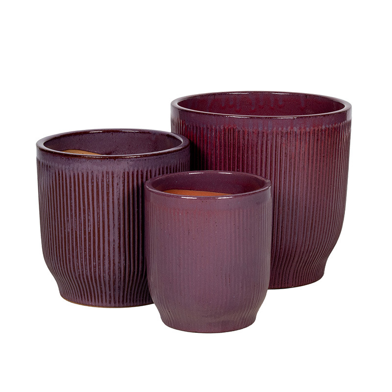 Maxton Flare kerámia növénytartó szett burgundi 23,5x26,5-36x35,5cm S3