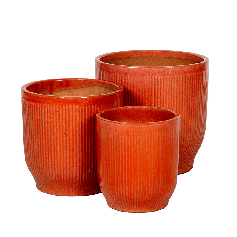 Maxton Flare kerámia növénytartó szett korall 23,5x26,5-36x35,5cm S3