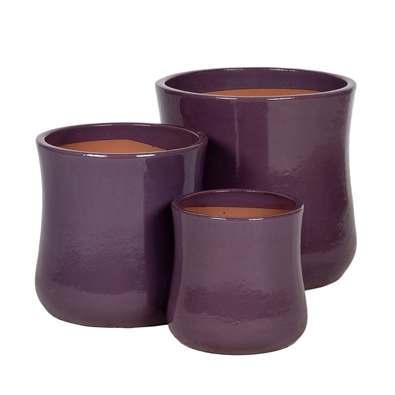 Lenie Caldron kerámia növénytartó szett burgundi 24x23,5-39x37,5cm S3