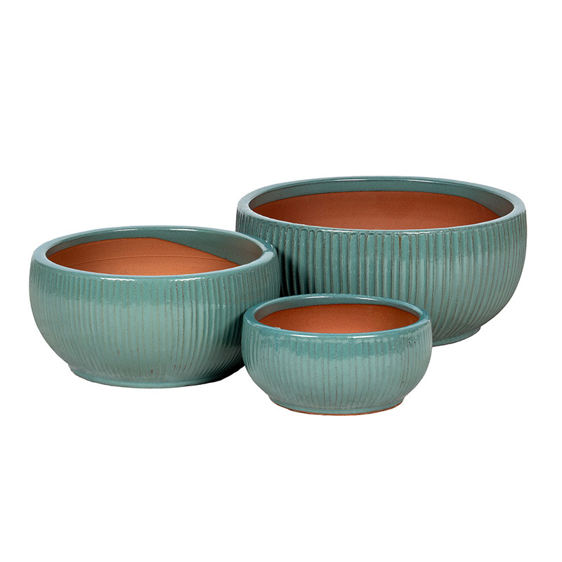 Maxton Rita kerámia ültetőtál szett türkizzöld 29x13,5-52x22,5cm S3