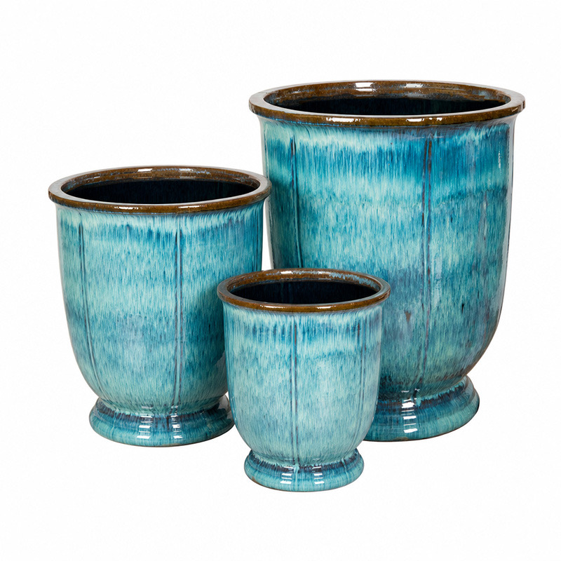 Mason Vase kerámia növénytartó szett jégkék 48,5x58-75x92,5cm S3